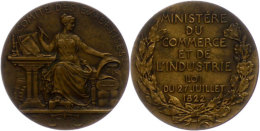 Frankreich, Bronzemedaille (Dm. Ca. 33mm, Ca. 15,90g), 1822, Von A. Patey. Av: Sitzende Weibliche Gestalt Von Vorn,... - Autres & Non Classés