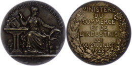 Frankreich, Silbermedaille (Dm. Ca. 33mm, Ca. 15,20g), 1822, Von A. Patey. Av: Sitzende Weibliche Gestalt Von Vorn,... - Autres & Non Classés