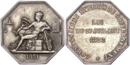 Frankreich, Oktogonales Silberjeton (ca. 31,50x31,50mm, Ca. 16,05g), 1831, Von Domard. Av: Sitzender Merkur Mit... - Autres & Non Classés