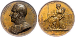 Belgien, Leopold I., Bronzemedaille (Dm. Ca. 50mm, Ca. 51,57g), 1834, Von Braemt, Auf Die Gesetzgebung Zur... - Autres & Non Classés