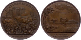 Frankreich, Bronzemedaille (Dm. Ca. 42,50mm, Ca. 43,53g), 1844, Von Rogat, Auf Den Jahrestag Der Erstürmung... - Autres & Non Classés