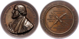 Belgiem, Bronzemedaille (Dm. Ca. 54,10mm, Ca. 83,62g), 1845, Von Hart, Auf Eugèn Süe. Av: Brustbild... - Autres & Non Classés