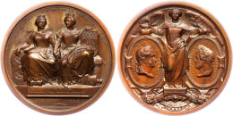 Belgien, Bronzemedaille (Dm. Ca. 73mm, Ca. 229,55g), 1846, Von L. J. Hart, Auf Die Eröffnung Der... - Autres & Non Classés