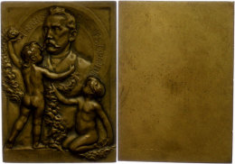 Belgien, Rechteckige Bronzeplakette (Dm. Ca. 67,20x48,20mm, Ca. 114,04g), 1895. Av: Zwei Knaben Schmücken Ein... - Autres & Non Classés