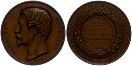 Frankreich, Napoleon III., Bronzemedaille (Dm. Ca. 50,80mm, Ca. 62,61g), 1856, Von F. Caqué. Av: Kopf Nach... - Other & Unclassified