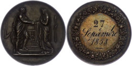 Frankreich, Silbermedaille (Dm. Ca. 34,90mm, Ca. 17,68g), 1858, Von Montagny. Av: Männliche Und Weibliche... - Autres & Non Classés