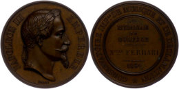 Frankreich, Napoleon III., Bronzemedaille (Dm. Ca. 51,10mm, Ca. 58,39g), Von Barre. Av: Kopf Nach Rechts, Darum... - Autres & Non Classés