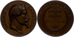Frankreich, Napoleon III., Bronzemedaille (Dm. Ca. 51,10mm, Ca. 58,39g), Von Barre. Av: Kopf Nach Rechts, Darum... - Other & Unclassified