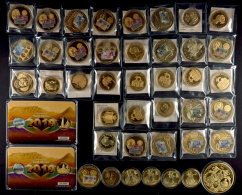 46 Moderne Vergoldete Medaillen, Schwerpunkt Österreich, Ca. 2 Kg  St/PP46 Modern Gilded Medals, Focal... - Autres & Non Classés
