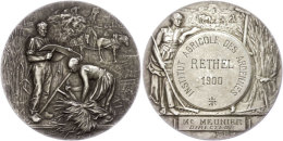 Frankreich, Silbermedaille (Dm. Ca. 50mm, 61,55g) 1904, Von A. Rivet. Av: Bauer Und Bäuerin Bei Der Arbeit.... - Autres & Non Classés