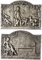 Frankreich, Rechteckige, Versilberte Bronzeplakette (ca. 61,50x44,50mm, Ca. 68,31g), O.J., Von Ch. Lenoir,... - Autres & Non Classés