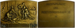 Frankreich, Rechteckige Bronzeplakette (ca. 84,10x65,40mm, Ca. 173,33g), O.J., Von F. Tourre. Av: Korbflechterei.... - Autres & Non Classés