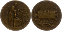 Belgien, Bronzemedaille (Dm. Ca. 41,50mm, Ca. 39,290g) 1906, Von Bottée. Av: Stadtgöttin Mit Zwei... - Autres & Non Classés
