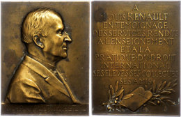 Frankreich, Rechteckige Kupferplakette (Dm. Ca. 92x56,10mm, Ca. 129,64g), 1906, Von J.C. Chaplain, Auf Louis... - Autres & Non Classés