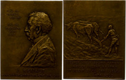 Frankreich, Rechteckige Bronzeplakette (ca. 79,98x62,30mm, Ca. 156,31g), 1912, Von P. Aube, Auf J. Renaut. Av:... - Autres & Non Classés