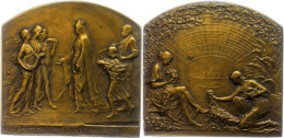Belgien, Rechteckige Bronzemedaille (ca. 69,50x71,90mm, Ca. 115,99g), 1913, Von Devreese, Auf Die Weltausstellung... - Autres & Non Classés