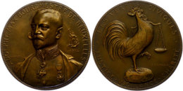 Belgien, Bronzemedaille (Dm. Ca. 65,10mm, Ca. 102,99g), 1914, Von G. Devreese, Auf Den Bürgermeister Adolphe... - Autres & Non Classés