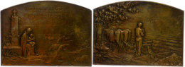 Frankreich, Bronzeplakette (ca. 71x52mm, Ca. 90,41g), O.J., Von G. Dupré. Av: Bauer Mit Hund Und Ochsen Auf... - Autres & Non Classés