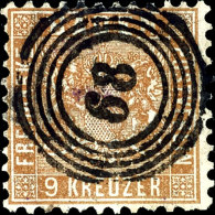 9 Kr Hellocker Tadellos Mit Zentrischem Fünfringstempel "89", Gepr. Flemming BPP, Mi. 320,--, Katalog: 15b... - Autres & Non Classés