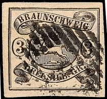 "6" - Boerssum, Recht Klar In Schwarz Auf Breitrandiger 3 Sgr. Schwarz Auf Mattrosa, Pracht, Signiert Grobe Und HK,... - Brunswick