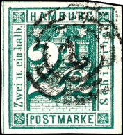 1 1/4 S. Grau Und 2 1/2 S. Dunkelgrün, Zwei Breitrandige, Gestempelte Prachtstücke, 280,-, Katalog: 8c/9... - Hamburg