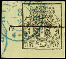1 Ggr. Auf Grün, Allseits Breitrandig Aus Der Linken Unteren Bogenecke Mit Reihenzähler "12", Mit... - Hanovre