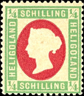 1/4 S. Fehldruck Grün/karmin, Postfrisch, Kabinett, Signiert H. Krause Und Lemberger BPP, Katalog: 8F **1... - Héligoland