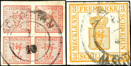 4/4 S. Und 3 S. Je Tadellos Gestempelt Und Allseits Voll- Bis Breitrandig, Mi. 235,--, Katalog: 1+2 O4 / 4 S.... - Mecklenbourg-Schwerin