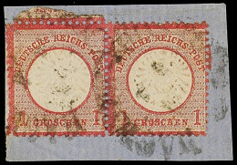 "HAGENOW-ROSTOCK", Bahnpoststempel, Lesbar Auf Pracht-Briefstück Waager. Paar 1 Gr., Katalog: DR 19 (2)... - Mecklenbourg-Schwerin