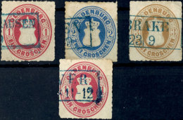 1, 2 Und 3 Gr. In A-Durchstich Und 1 Gr. In B-Durchstich Je Tadellos Gestempelt, Mi. 217,--, Katalog: 17/19A,17B... - Oldenbourg