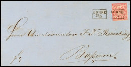 "LOHNE" - Ra2, Zweifach Klar Abgeschlagen Auf Brief Mit NDP 1 Gr. Karmin, Kabinett, Katalog: NDP16 BFIs Worth -... - Oldenbourg