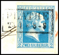 2 Silbergroschen Hellblau, Voll- Bis Breitrandig (Vortrennschnitt Im Rand) Mit Ra2 "PLATHE 23.1" Auf... - Autres & Non Classés