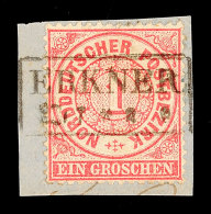 "ERKNER" - K2, Klar Und Zentrisch Auf Briefstück Mit NDP 1 Gr. Rot Gezähnt, Katalog: NDP 16 BSERKNER... - Autres & Non Classés