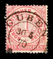 "GUBEN" - K2, Klar Und Zentrisch Auf NDP 1 Gr. Karmin Gezähnt, Katalog: NDP 16 OGUBEN - Two Ring Cancel,... - Autres & Non Classés