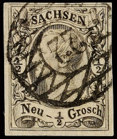 "22" - Reichenbach, Klar Auf Tadelloser 1/2 Ngr. König Johann I. In Type I, Bestens Gepr. Rismondo BPP,... - Saxe