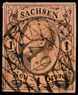 "49" - Haynichen, Klarer Abschlag Auf Tadelloser 1 Ngr. König Johann I. In A-Farbe In Type II, Bestens Gepr.... - Saxe