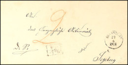 "L.P. No. 4", Ra2 Etwas Undeutlich Auf Pracht-Briefhülle Mit K1 BRAMSTEDT 21.6.1864  Und Taxe Nach Segeberg ... - Schleswig-Holstein