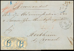 "257" Nebst K1 "LIEBENSTEIN 10 9 1863" Auf Chargé-Brief 2x 6 Kr. Blau über Lichtenfels Nach... - Autres & Non Classés