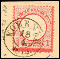 "KOERNER 18.4.1873" Auf D.R. 1 Gr. Karmin Auf Briefstück, Katalog: DR19 BSKOERNER 18. 4. 1873 On D. R. 1... - Other & Unclassified