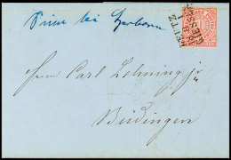 "Sinn Bei Herborn" - Handschriftlicher Aufgabevermerk Auf Brief (1869) NDP 1 Gr. Karmin Nach Büdingen, Die... - Autres & Non Classés