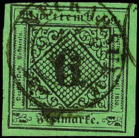 6 Kr. A. Bläulichgrün, Type III, Farbfrisches Prachtstück Mit Zentrisch Aufgesetztem K2 Von... - Autres & Non Classés