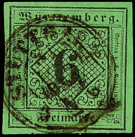 6 Kr. A. Bläulichgrün, Type III, Farbfrisches, Allseits Breitrandiges Kabinettstück Mit Fast Ideal... - Autres & Non Classés