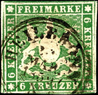 6 Kr. Wappen In Der Seltenen Farbe Dunkelolivgrün, Sauber Gestempelt "HEILBRONN", Tiefst Signiert Irtenkauf... - Autres & Non Classés