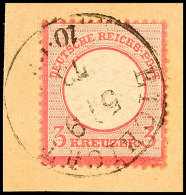 "EICHICHT 5/9 73", Auf D.R. 3 Kr. Großer Brustschild, Auf Briefstück, Tadellos, Katalog: DR25... - Other & Unclassified