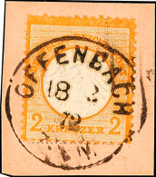 2 Kr. Orange Mit Ekr. "OFFENBACH 18.2.72", Auf Briefstück, Tadellos, Geprüft Krug BPP, Mi. 250.-,... - Autres & Non Classés