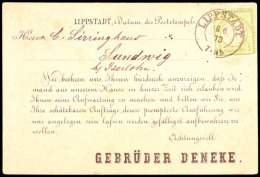 1/3 Gr. Gelblichgrün, Als Portorichtige EF Auf Vertreter-Postkarte Aus Lippstadt, Mit Preussen-K2 "LIPPSTADT... - Autres & Non Classés