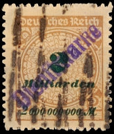 2 Milld. Mk Korbdeckel Durchstochen Mit Violettem Dienstmarken-Aufdruck Von Rostock, Gestempeltes Prachtstück... - Autres & Non Classés