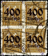 DOBERAN: 400 Tausend Auf 30 Pfg. Ziffer Mit Violettem Handstempelaufdruck "Dienstmarke", Gestempelter Viererblock... - Other & Unclassified