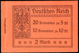 1914, Germania, Markenheftchen Ohne ONr., Postfrisch, Marken Im Friedensdruck, Ränder Durchgezähnt,... - Carnets