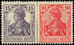 15 + 10 Pfg Germania, Ungebraucht, Mi. 180.-, Katalog: W13 Aa *15 10 Pfg Germania, Unused, Michel 180.-,... - Autres & Non Classés